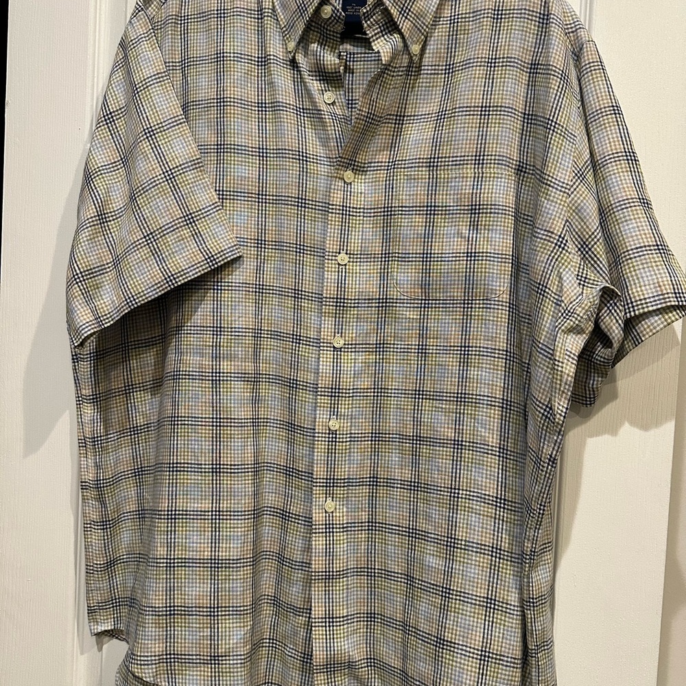 Brooks Brothers Yellow and Blue Checkered Shirt